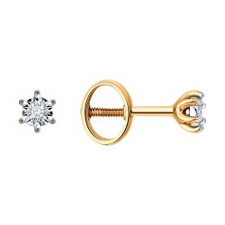 Серьги из комбинированного золота с бриллиантами (Арт.1022260)