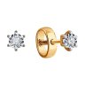 Серьги из комбинированного золота с бриллиантами (Арт.1022260)