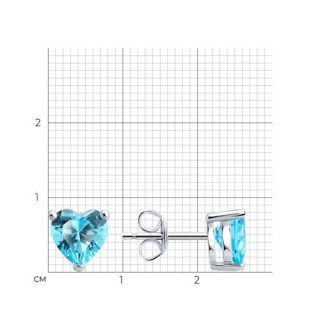 Серьги из серебра с фианитом «Небесное Сердце» Соколов (арт.9402)