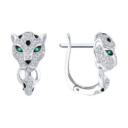 Серьги из белого золота с миксом камней (Арт.3020682-3)