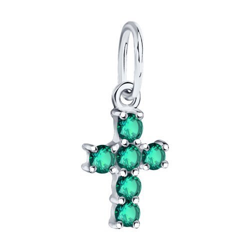 Подвеска из белого золота с изумрудами (Арт.3030205-3)
