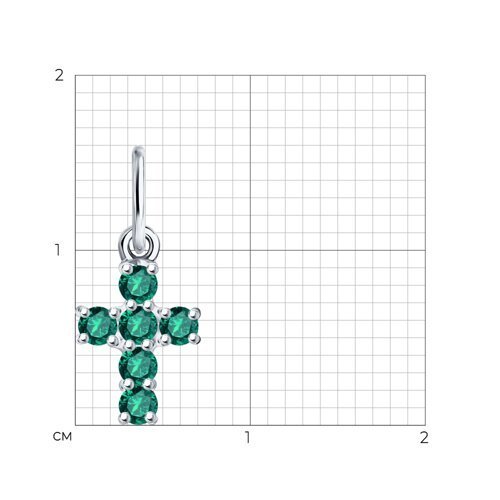 Подвеска из белого золота с изумрудами (Арт.3030205-3)