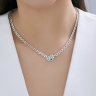 Колье из белого золота с бриллиантами и изумрудами (Арт.3070044-3)