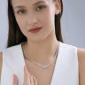 Колье из белого золота с бриллиантами и изумрудами (Арт.3070044-3)