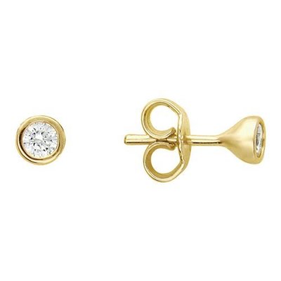 Серьга золотая с фианитом «Солнечная Точка Света» Estet (арт.01С136024)