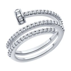 Кольцо из серебра с фианитами (Арт.94014036)