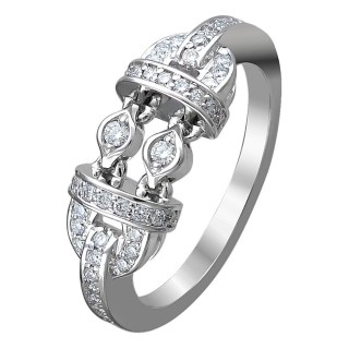 Кольцо с бриллиантами из белого золота «Elegance Лауреана» Estet (арт.01К6212283)