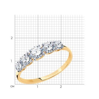Кольцо из золота с фианитами «Пять Огней» Соколов (арт.3108)
