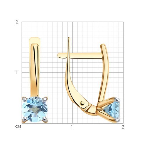 Серьги золотые пробы 375 с топазом (Арт.31-320-01747-1)