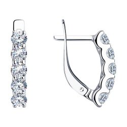 Серьги из серебра с фианитами (Арт.94026015)