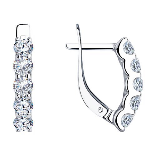 Серьги из серебра с фианитами (Арт.94026015)
