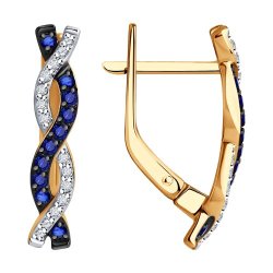 Серьги из золота с бриллиантами и сапфирами (Арт.51-220-01826-1)