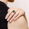 Кольцо из серебра с агатом и фианитами (Арт.94-310-00433-1)