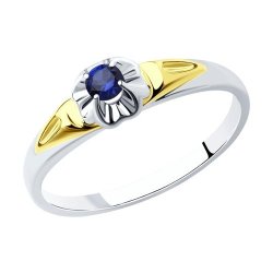 Кольцо из золочёного серебра с корундом (Арт.94-310-00976-1)