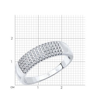 Кольцо из серебра с фианитами «Сияние линий» Соколов (арт.94011537)