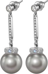 Серьги из серебра с жемчугом и кристаллом swarovski (Арт.abs-6-12-30-s)