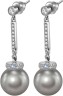 Серьги серебро с жемчугом и куб. цирконием Pearl Kiss 30S Rivoli (арт.ABS-6-12-30-S)