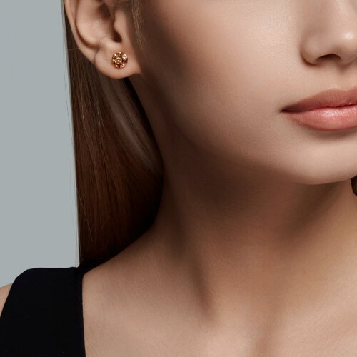 Серьги-пусеты золото 585 с цитрином «Солнечный вальс» SOKOLOV (арт.51-322-02209-4)