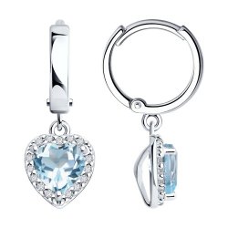 Серьги из серебра с топазами и фианитами (Арт.92022964)
