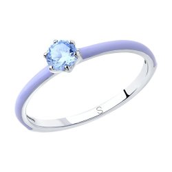 Кольцо из серебра с эмалью и фианитом (Арт.94012772)