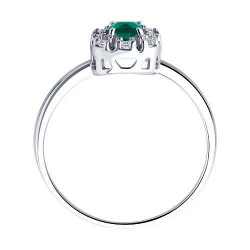 Кольцо из серебра с сапфиром и фианитами (Арт.62010021)