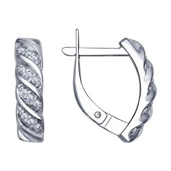 Серьги из серебра с фианитами (Арт.94022464)