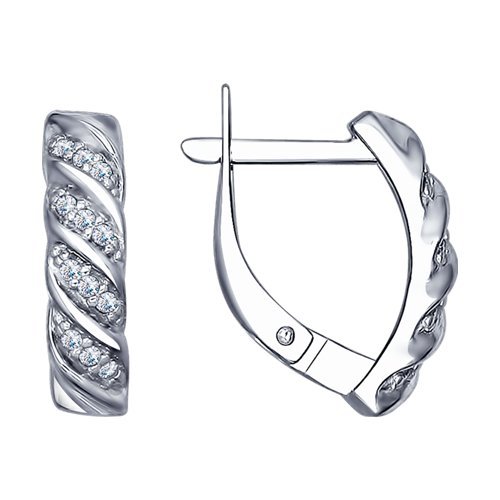Серьги из серебра с фианитами (Арт.94022464)