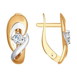 Серьги из золота с фианитами (Арт.027259)