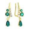 Серьги золотые пробы 585 с изумрудом (Арт.729249-2)