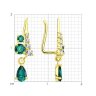 Серьги золотые пробы 585 с изумрудом (Арт.729249-2)