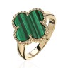 Кольцо золотое с малахитом «Stylish Clover» Estet (арт.01К4314170-2)