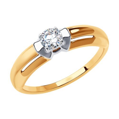 Кольцо из золота с фианитом «Сияние чувства» SOKOLOV (арт.019289)