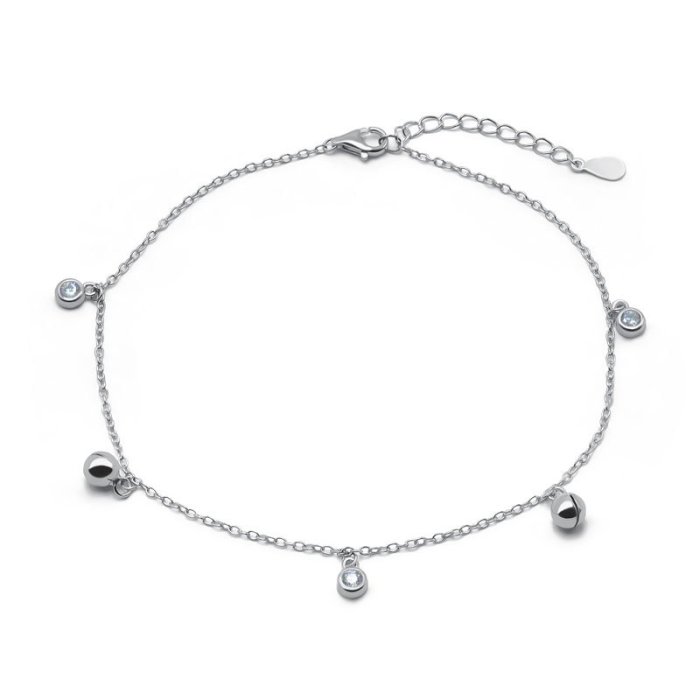 Браслет на ногу Серебряные крылья (Арт.042027a_kubcirkonii)