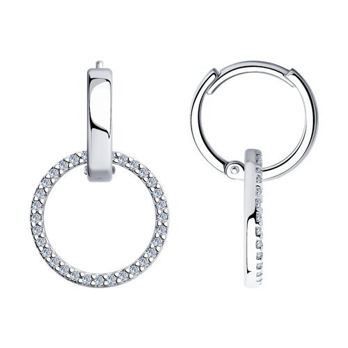 Серьги из серебра с фианитами (Арт.94025851)