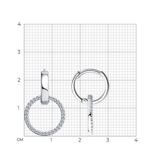 Серьги из серебра с фианитами «Лунный ореол» Соколов (арт.94025851)