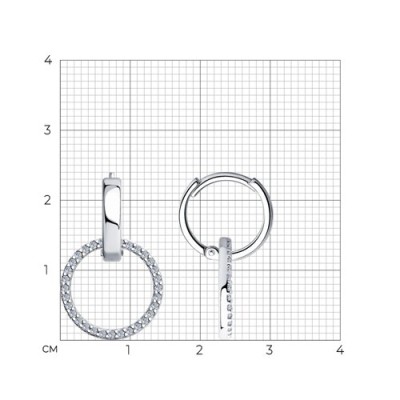 Серьги из серебра с фианитами «Лунный ореол» Соколов (арт.94025851)