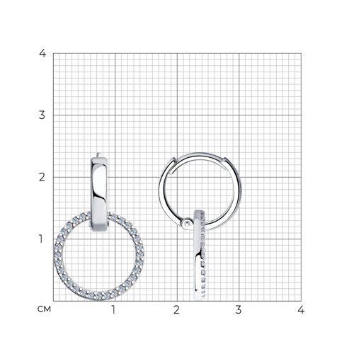 Серьги из серебра с фианитами (Арт.94025851)