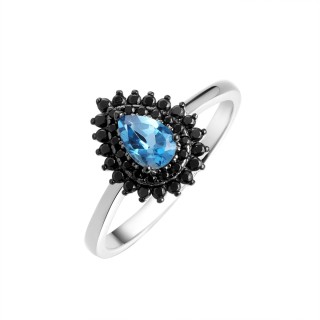 Кольцо серебряное с топазом «Spring Night» Fresh Jewelry (арт.CZ-R00692-X-WB-LB-X-B)