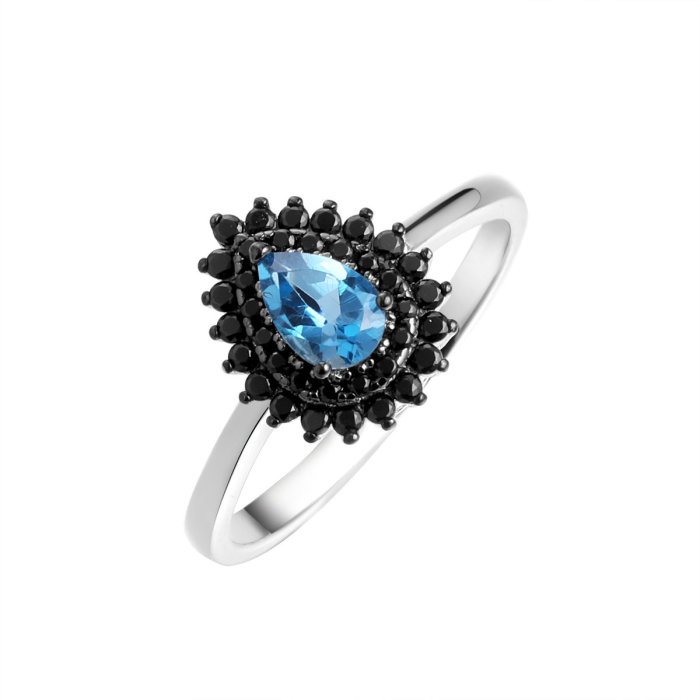 Кольцо из серебра с топазом (Арт.cz-r00692-x-wb-lb-x-b)