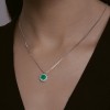 Колье из серебра с ситаллом и фианитами «Изумрудный Ореол» SOKOLOV (арт.9207)