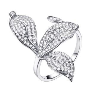 Кольцо с фианитами «Flower Breeze» серебро 925 Fresh Jewelry (арт.MP-R01198-X-W-X-X-W)