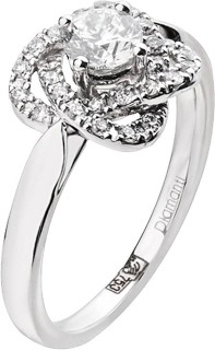Кольцо с бриллиантом «Elegance Orbit» белое золото Diamanti (арт.3DH005GB2)
