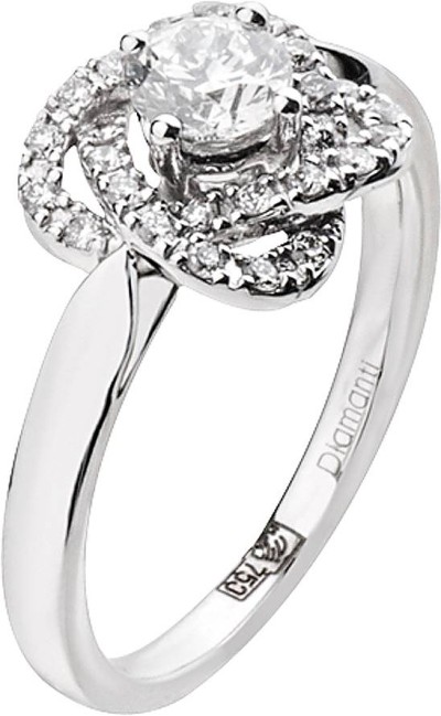 Кольцо с бриллиантом «Elegance Orbit» белое золото Diamanti (арт.3DH005GB2)