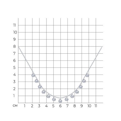 Колье из серебра с фианитами (Арт.94070349)
