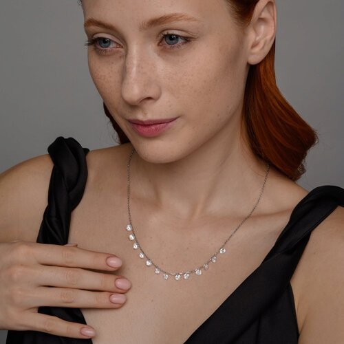 Колье из серебра с фианитами (Арт.94070349)