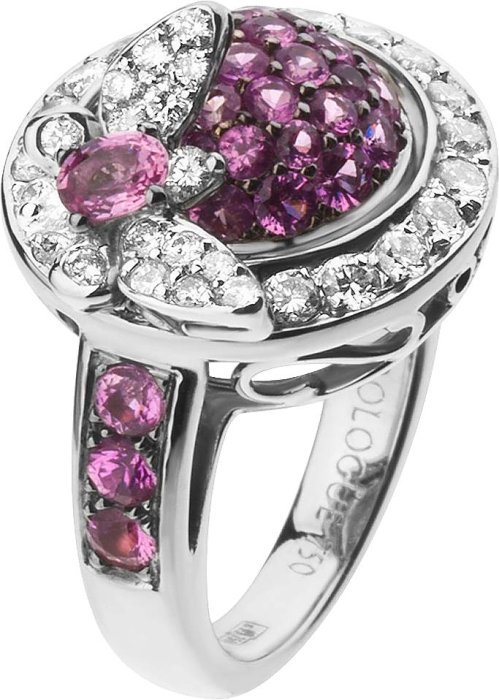 Кольцо из белого золота с бриллиантом и сапфиром (Арт.rg_5059_a04)