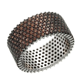 Кольцо серебряное с фианитами «Brown Chic» Fresh Jewelry (арт.SL-R00248-X-WB-X-X-DB)