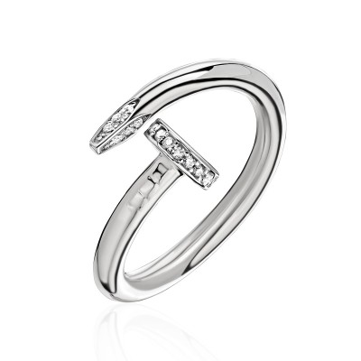 Кольцо с фианитами из белого золота «Stylish Twist» Эстет (арт.01К1214116)