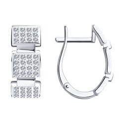 Серьги из белого золота с бриллиантами (Арт.1021468)