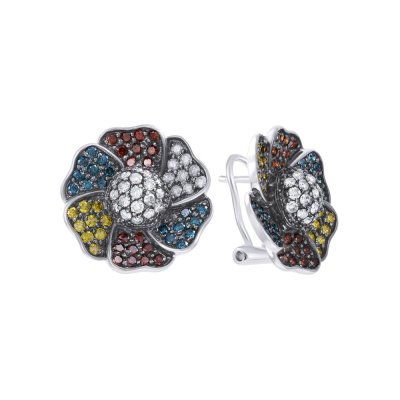 Серьги из белого золота с бриллиантом (Арт.e43391d-10_sr_dc_dn_wg)